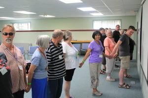 Participating in an activity to help us reflect on our ecological footprint