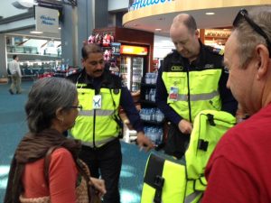 Bangladeshi partners learning about Canadian bicycle ambulances
